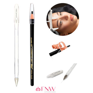 Kit Lápis Dermatográfico + Caneta Gel Branca Kit Design de Sobrancelhas