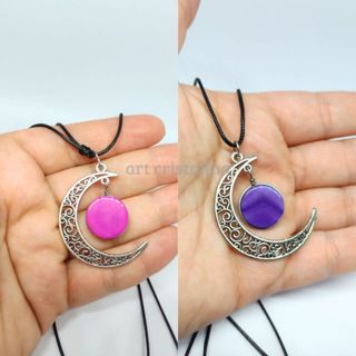 Colar Lua Crescente com Pedra Ágata Diversas Cores -  Intuição, Feminilidade e Renovação. em Oferta na Shopee