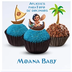 Apliques, Tag para Topo de docinhos Moana Baby e Moana 3,5 a 4cm altura.