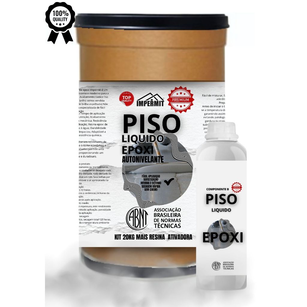 Piso liquido epoxi 50MPA alta resistençia rustico kit 20k mais resina