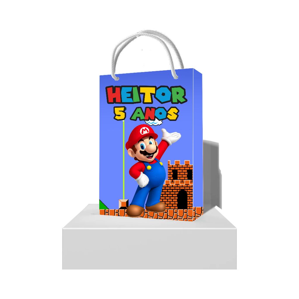 Sacolinha Personalizada Super Mario - Sacolinha Surpresa para Lembrancinha Super Mário Bros