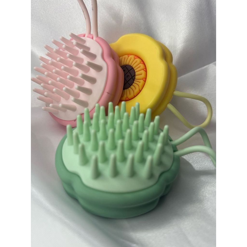 Escova De Massagem De Silicone Para Couro Cabeludo Anti-Derrapante Cuidados Com A Saúde Com Alça
