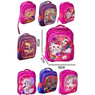 Mochila Escolar Infantil Impermeável com Desenho Animado – Unicórnio ou Dinossauro para Meninos e Meninas