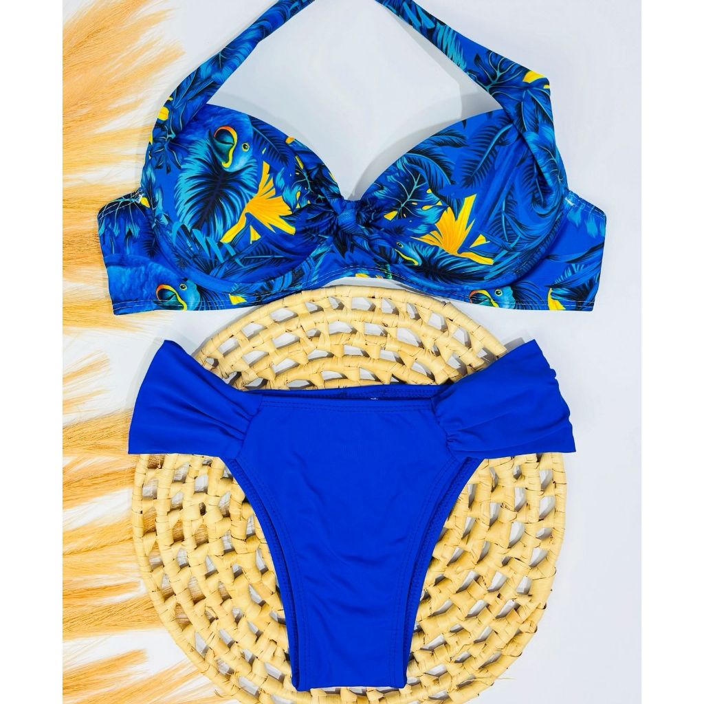CONJUNTO BIQUINI TOP BOJO CALCINHA BOMBOM BORBOLETA MODA PRAIA PISCINA NATAÇÃO LAZER
