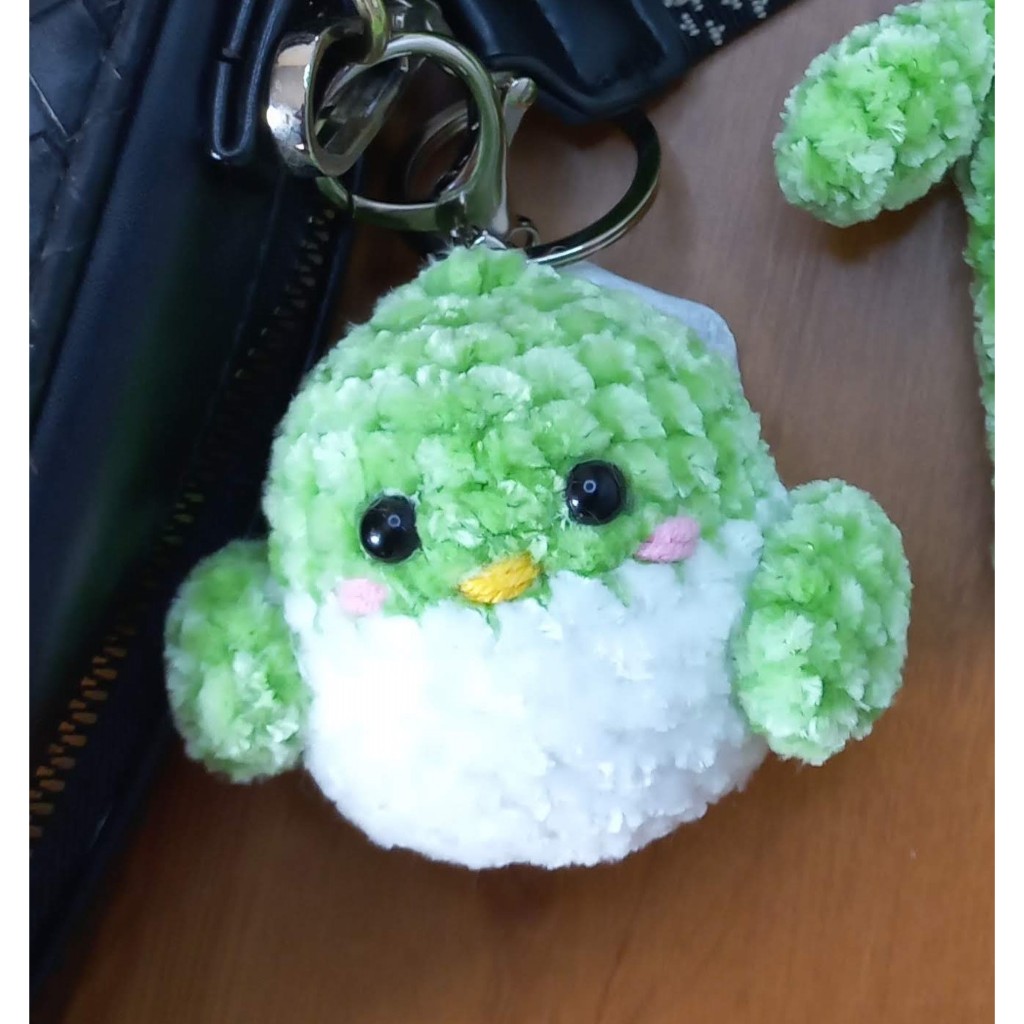 Ahgase GOT7 Passarinho pelúcia chaveiro ou PC holder crochê amigurumi