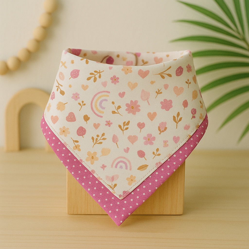 Babador Bandana Baby Dupla face 2 em 1 Conforto Estilo 100% Algodão RN Maternidade 0 a 2 anos