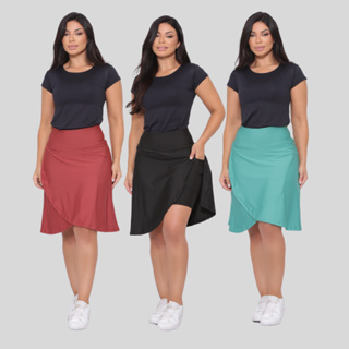 Kit 3 Saias Shorts Com Bolso Treino Moda Evangelica Caminhada em Oferta na Shopee