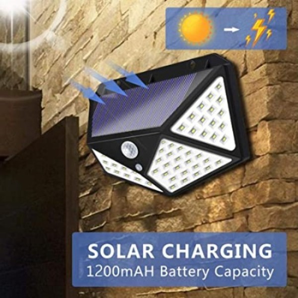 Luminárias Solares Impermeáveis Prova De Chuva 100 Led Sensor Courtyard Light Promoção