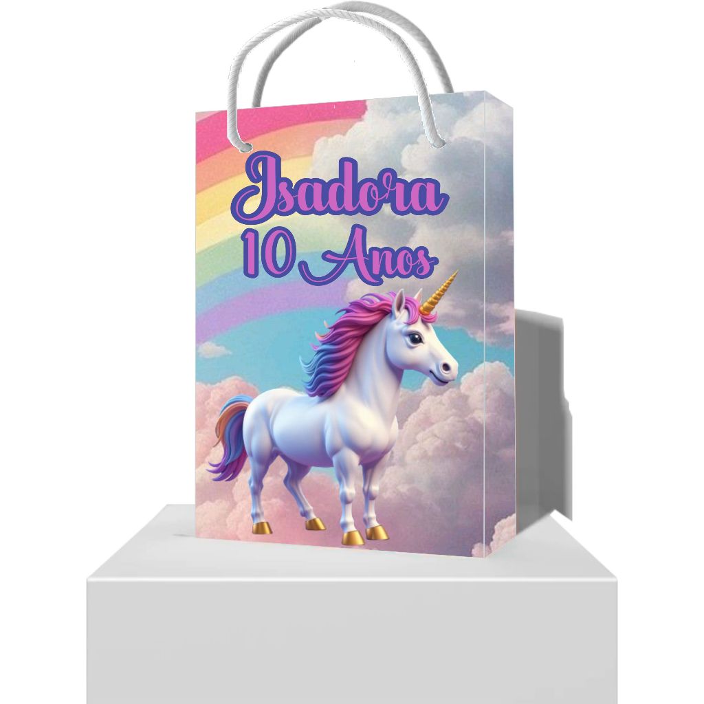 Sacolinha Lembrancinha Unicórnio - Sacolinhas Personalizadas Unicórnio Festa Infantil