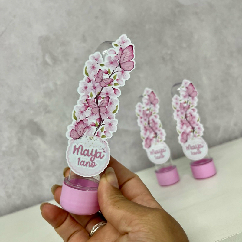 tubete 13cm personalizado jardim encantado - lembrancinha jardim encantado - personalizados jardim encantado