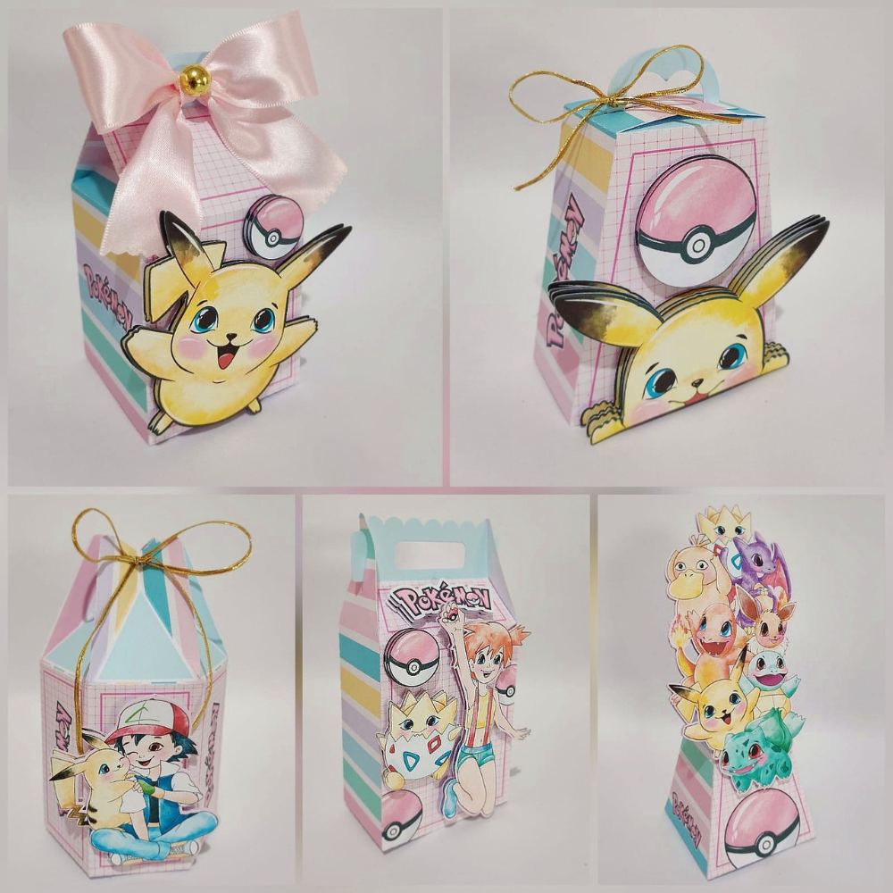 PEGUE E MONTE-TEMA POKEMON 23-KIT PERSONALIZADO - caixinhas e lembrancinhas