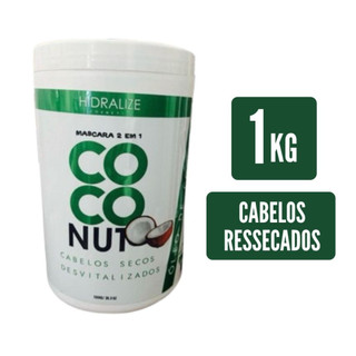 Máscara De Hidratação Nutrição Capilar 2 Em 1 Creme Oleo de Coco Hidralize Coconut Pote de 1Kg