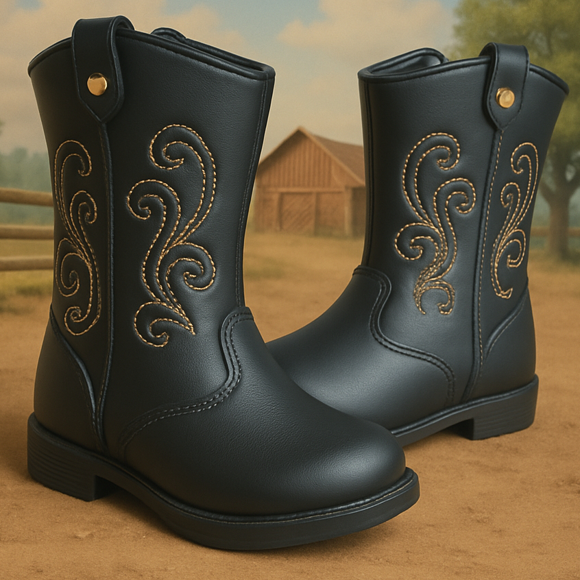 Bota Texana Botinha Coturno Rodeio Country Infantil Para Meninas Promoção Inverno