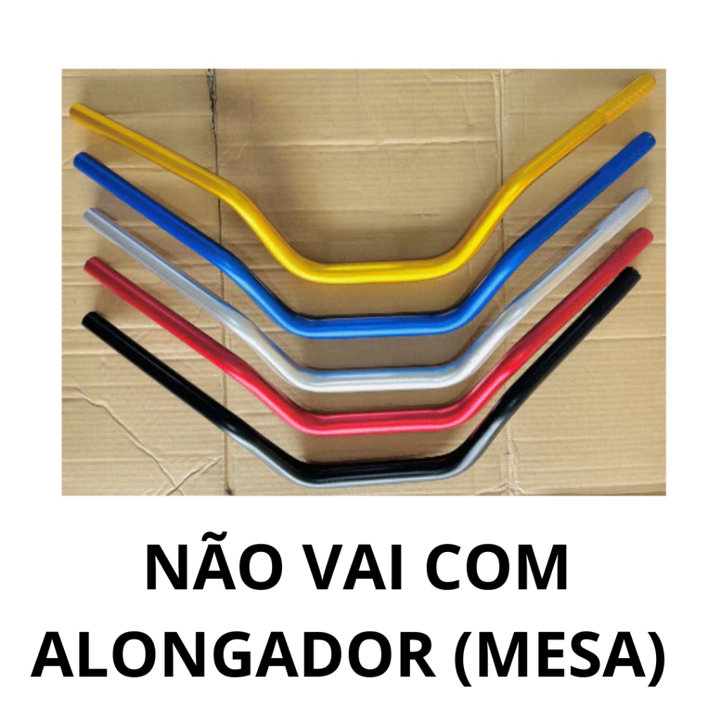 Guidão Esportivo Moto Alumínio CNC 7/8 Alto Universal Titan Fan Start Bros Fazer Crosser