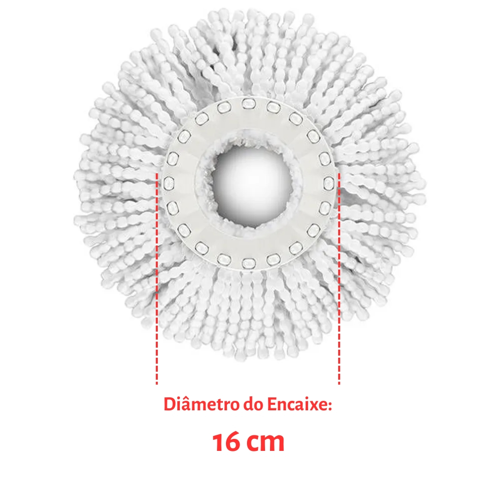 Kit 2 Refil Microfibra 16cm para Mop Giratório Esfregão Pró 3 em 1 360 Flash Limp RMOP8210 — imagem 2 de 2