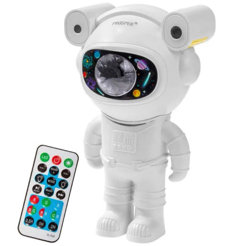 Luminária Astronauta Projetor Galáxia Bluetooth Speaker com Controle P-3111