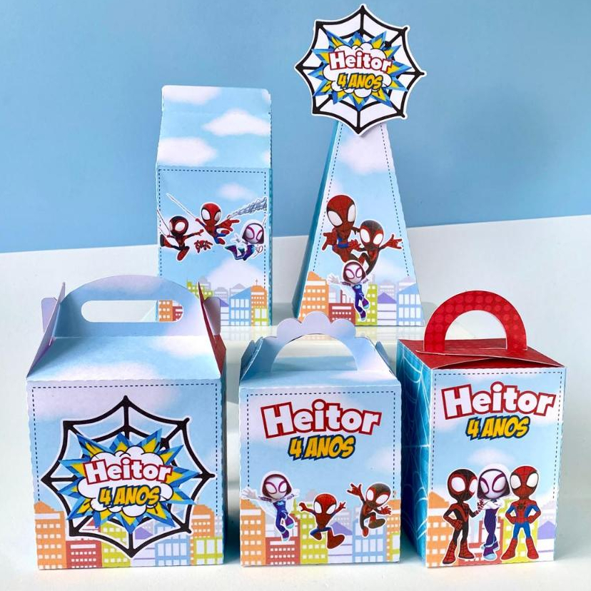 Kit Festa Spidey Homem Aranha | Pegue e Monte | Caixinhas e Lembrancinhas