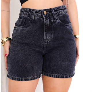 Short Jeans Mom Meia Coxa Bermuda Feminina em Oferta na Shopee