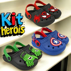 Kit 3 Pares Sandália Babuche Infantil Menino