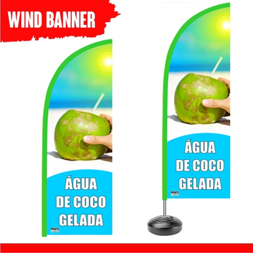 Wind banner para Quiosque de Água de Coco em Oxford e Impressão de alta definição