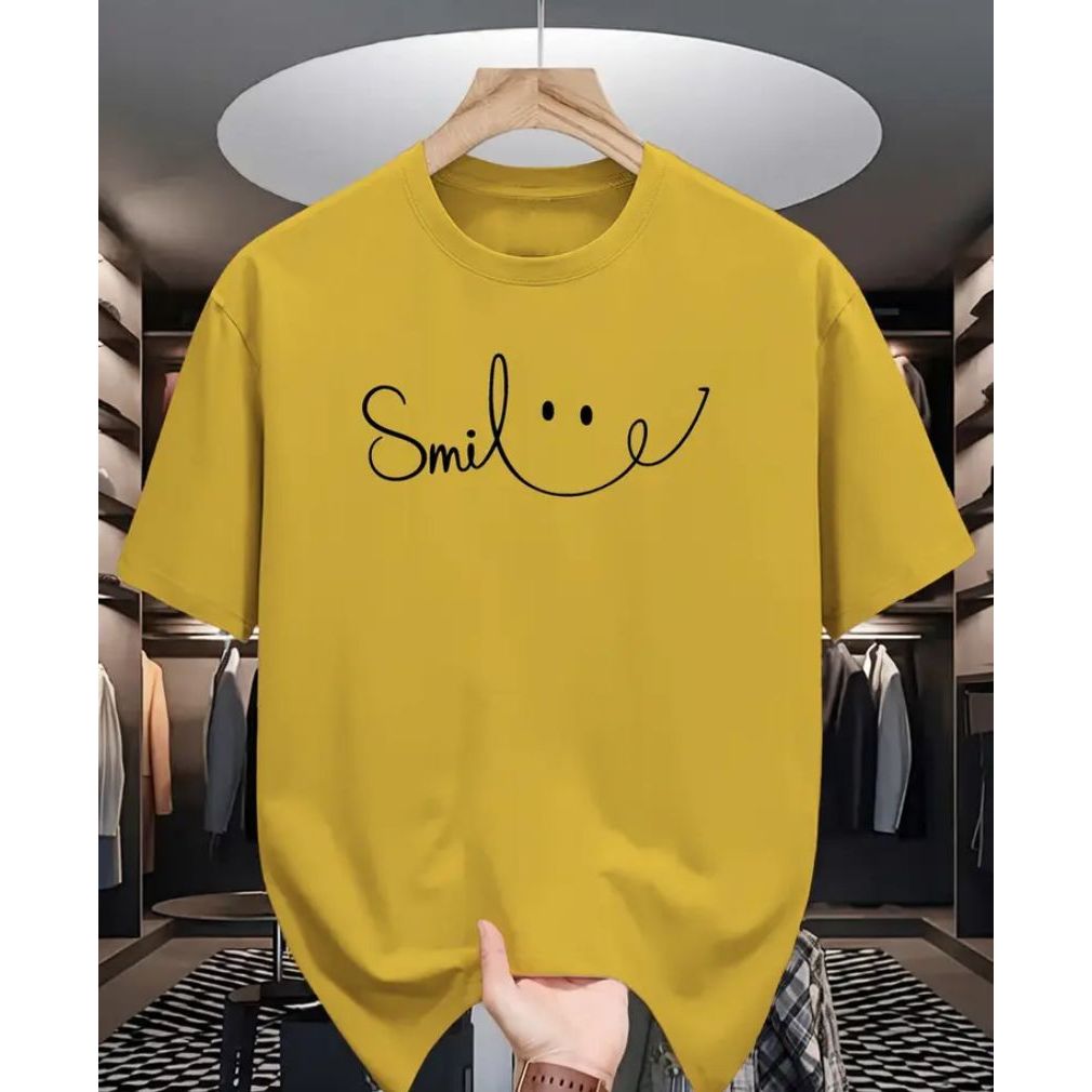 Camiseta Algodão Masculina Feminina Smile Camisa Manga Curta Street Casual