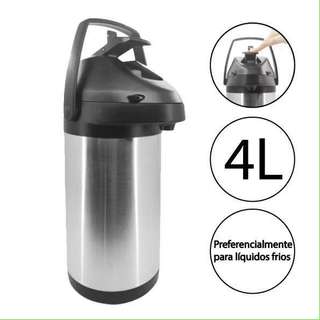 Garrafa Térmica Inox Café Água Restaurante 4 Litros Tereré Mantenha Quente E Frio