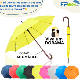 Guarda Chuva Automático Portaria Reforçado Contra Vento Guarda Chuva para Decoração guarda Chuva Colorido  | 2205 em Oferta na Shopee