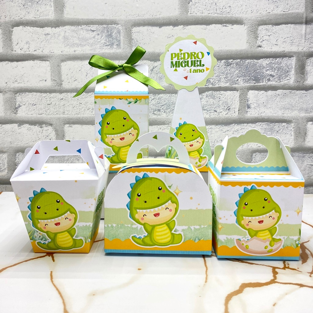 PEGUE E MONTE Festa Dinossauro Dino Baby Personalizado | Caixinhas | Lembrancinha | Mimos | Aniversário Infantil