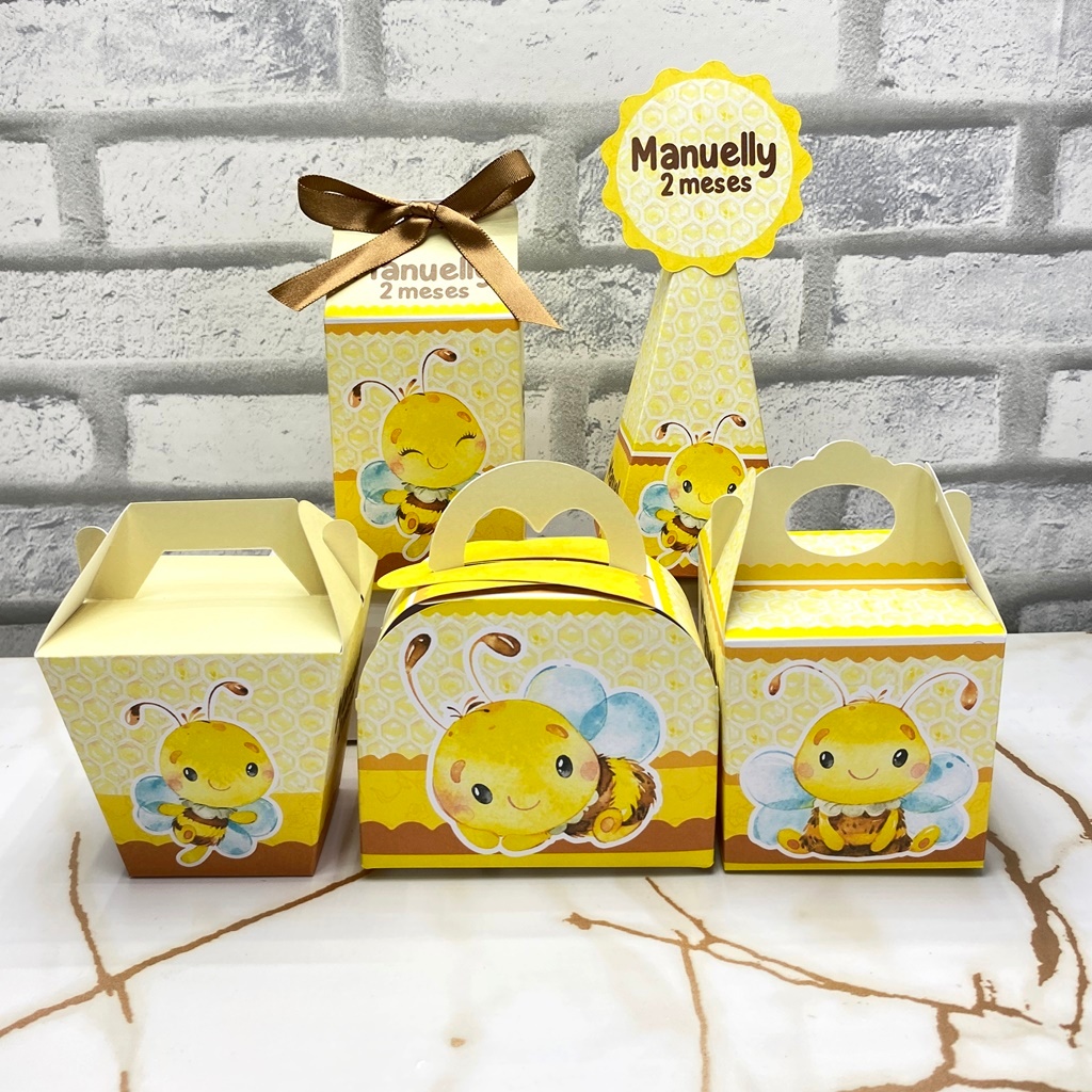 Kit Festa Abelhinha Personalizado PEGUE E MONTE | Caixinhas | Lembrancinha | Mimos | Aniversário Infantil