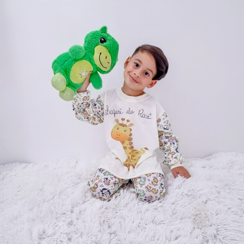 Pijama Longo Infantil Masculino Personalizado 0 a 12 anos