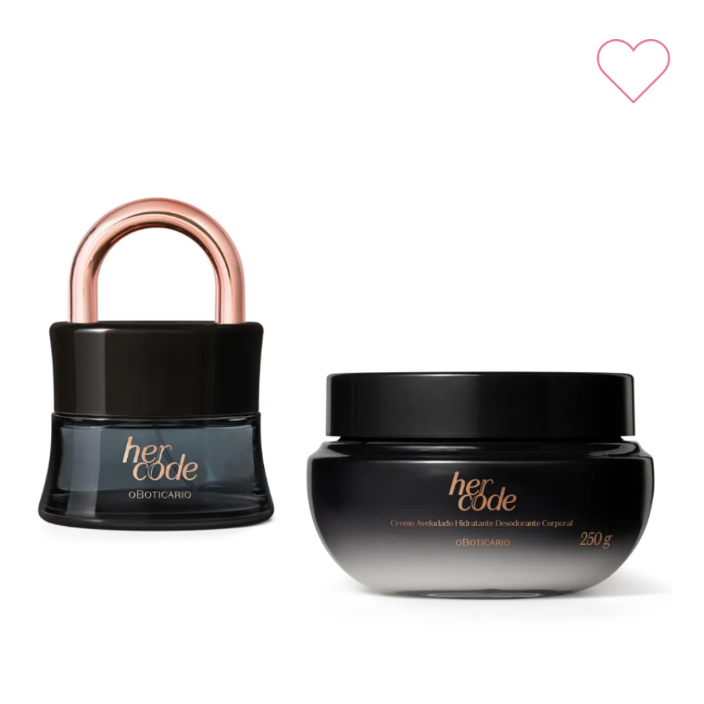 Kit Her Code Eau de Parfum + Creme Aveludado Hidratante Corporal - Perfume Feminino o Boticário — R$ 299,00 em Shopee, 15% OFF