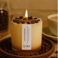 Vela Aromática Perfumada Artesanal 200gr - Lumus Essence - Café Expresso