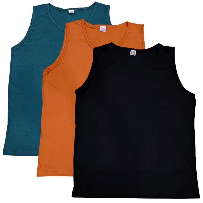 kit 3 camisetas regatas masculina básica casual lisa malha algodão plus size REF-209