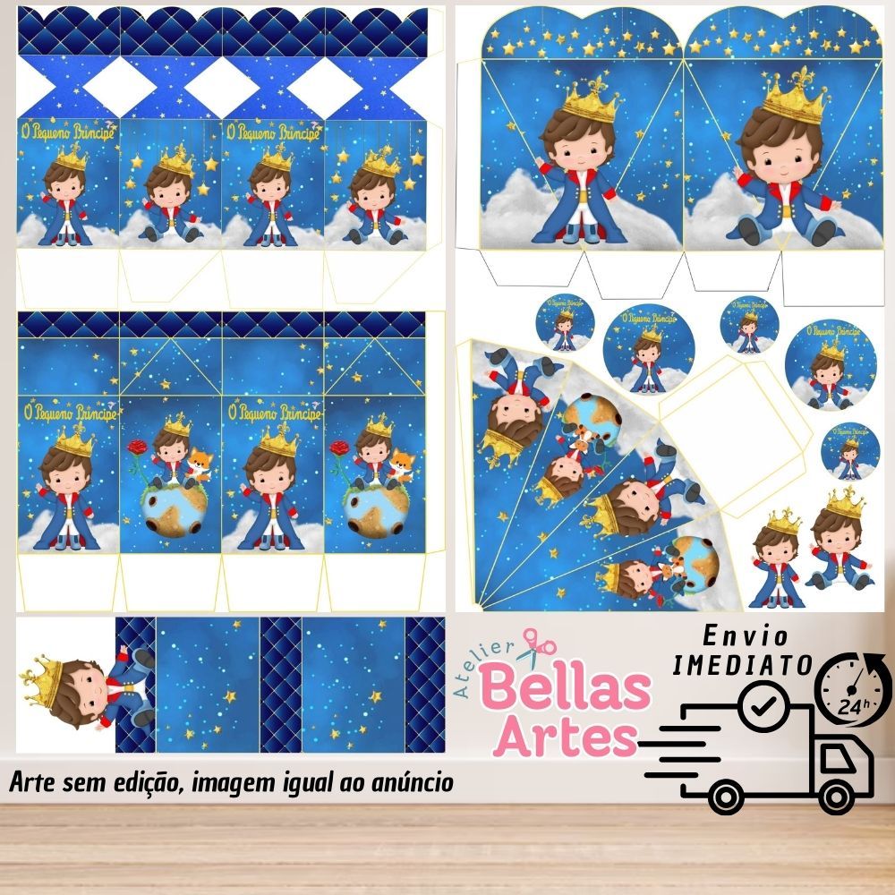 KIT LEMBRANCINHAS PEQUENO PRINCIPE COM 80/160 ITENS (sem nome) - ENVIO 24H em Oferta na Shopee