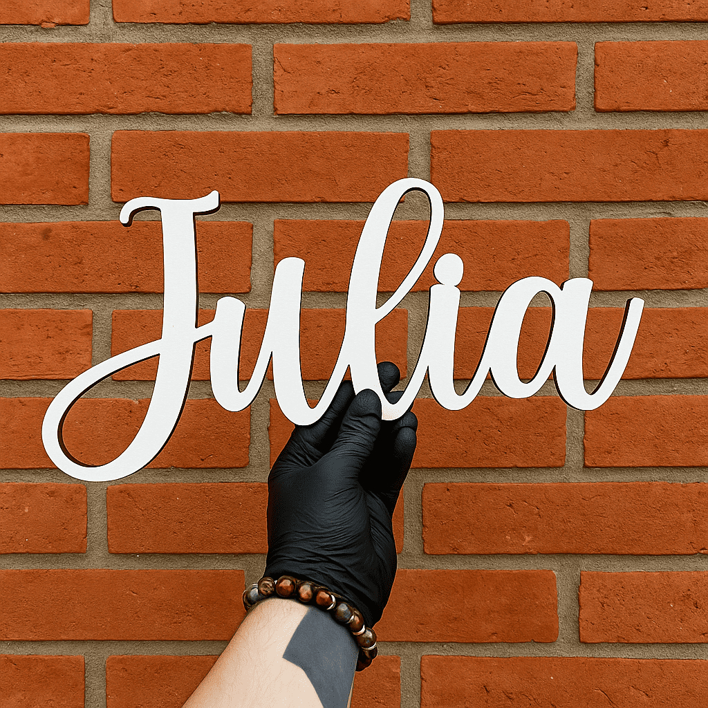 Nome Personalizado Mdf Laminado Branco 50 Cm Decoração de quarto Parede em Oferta na Shopee