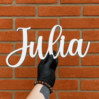 Nome Personalizado Mdf Laminado Branco 50 Cm Decoração de quarto Parede em Oferta na Shopee