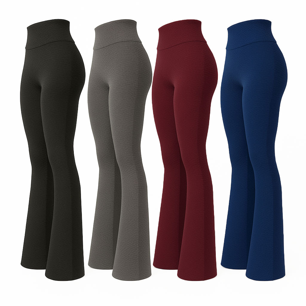 Calça Feminina Flare Bailarina Colmeia Casual em Oferta na Shopee