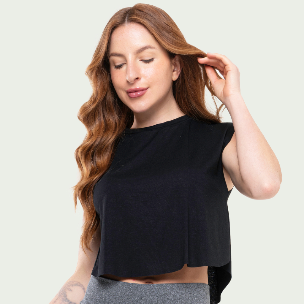 Regata Cropped Feminino Fitness Academia em Oferta na Shopee