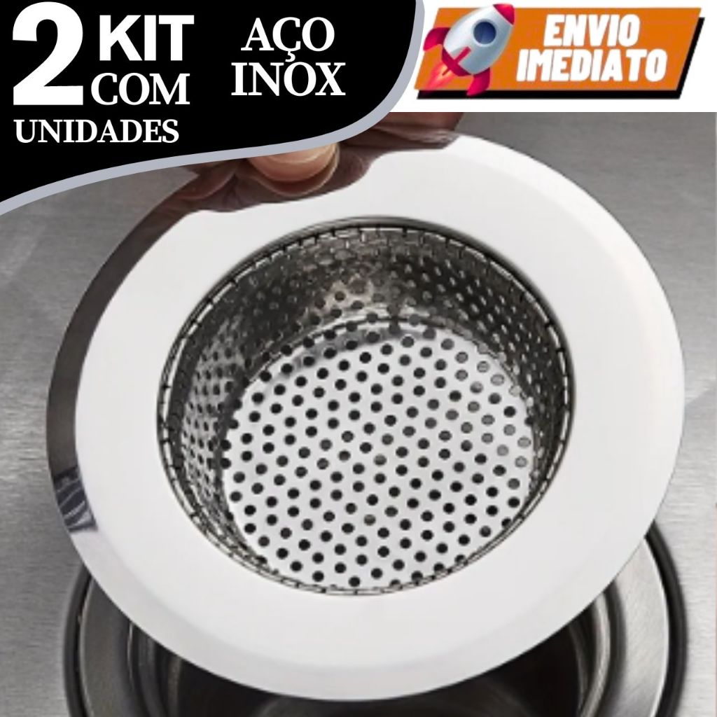 Ralo Ralinho Pia INOX 2 Peças 9 cm para Cozinha Bares Restaurantes Alta Qualidade em Oferta na Shopee