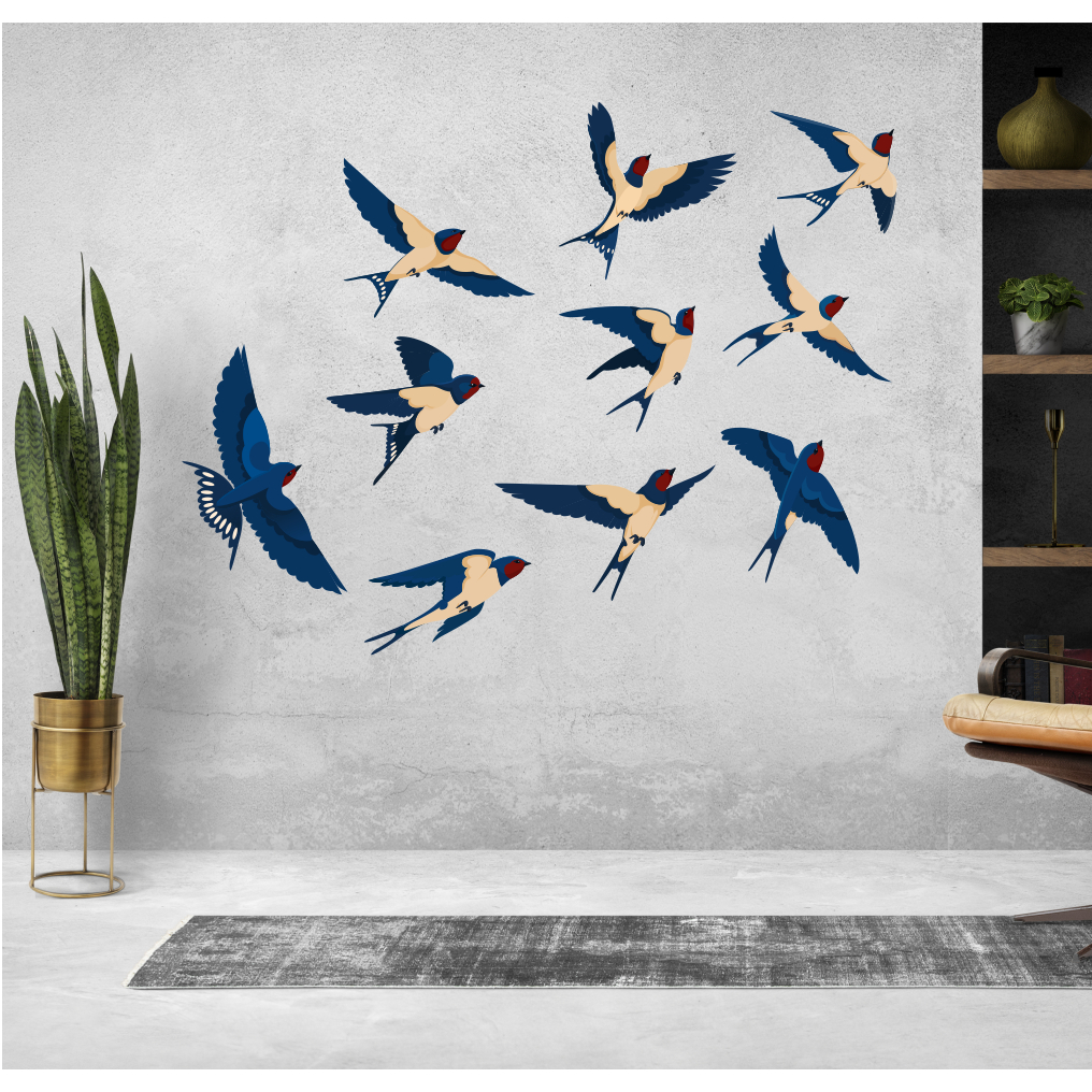 Adesivo Parede Vidro Vidraça Anticolisão Pássaros - Janela - Parede em Oferta na Shopee