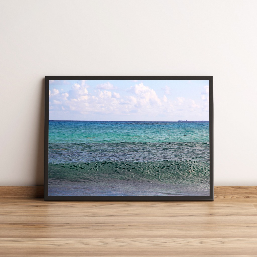 Quadro com Ondas do Mar em Tons de Azul 1143