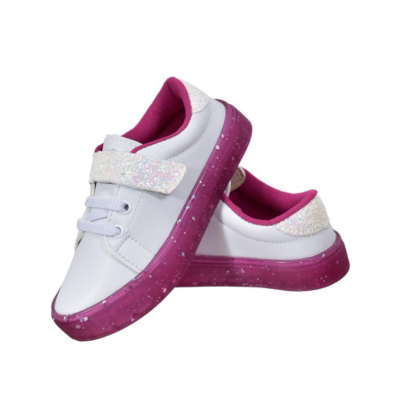 Tênis infantil feminino 1174 Star sola Glitter casual escolar leve em Oferta na Shopee