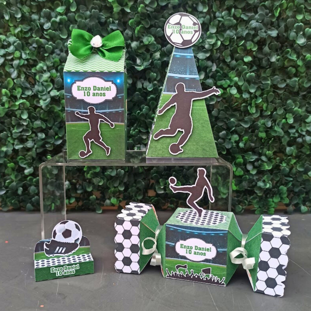 Kit Festa - Lembrancinhas Personalizadas Futebol - Caixinhas Personalizadas - Papelaria Personalizada