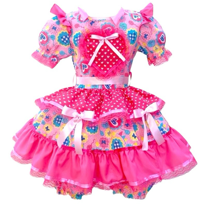 Vestido Festa Junina São João Infantil Criança Pink Luxo