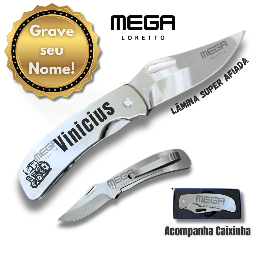 Canivete Monobloco com Personalização a Laser Inox Polido