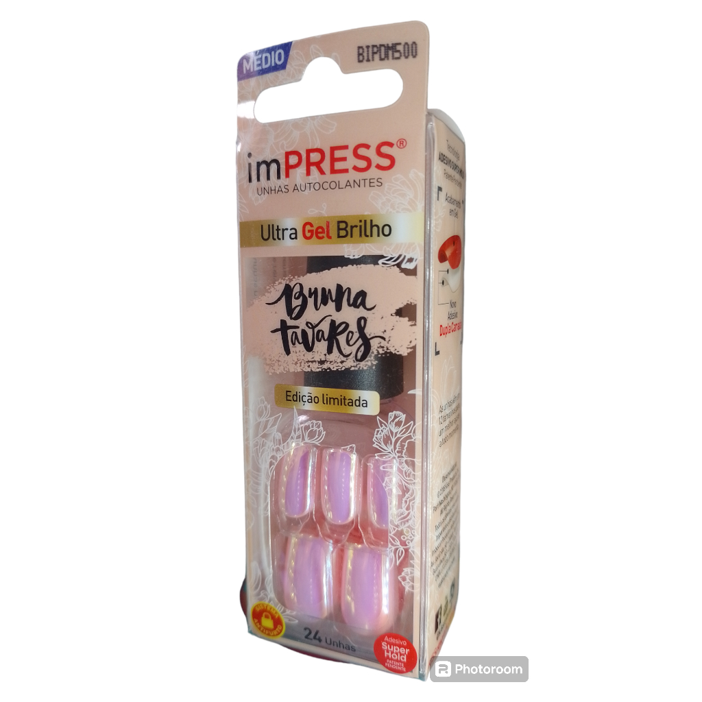 UNHAS POSTIÇAS EM GEL BRILHO BRUNA TAVARES EDIÇÃO LIMITADA MEDIA 24 UNID. em Oferta na Shopee