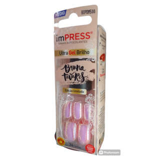 UNHAS POSTIÇAS EM GEL BRILHO BRUNA TAVARES EDIÇÃO LIMITADA MEDIA 24 UNID. em Oferta na Shopee
