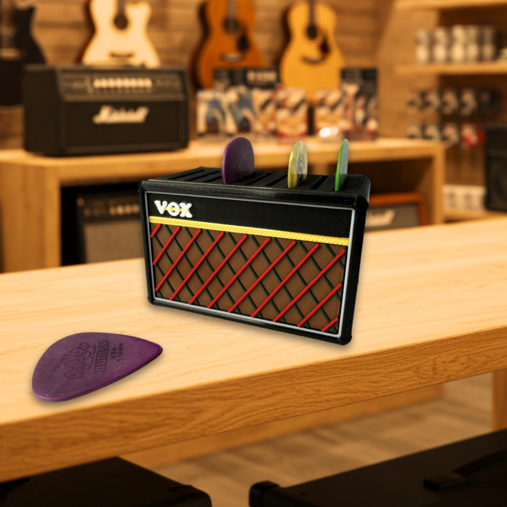 Porta Palhetas Miniatura Amplificador Vox | 9 Espaços | + Brinde