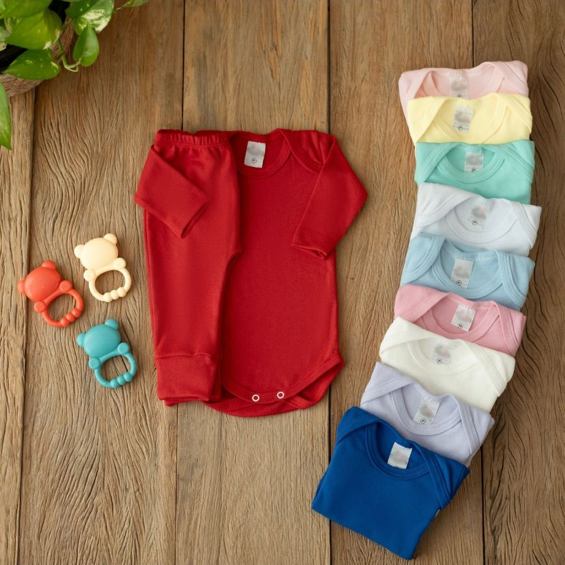 Kit 6 Peças Roupa de Bebê Pagão Conjunto 3 Bodys e 3 Calças 100% Algodão em Oferta na Shopee