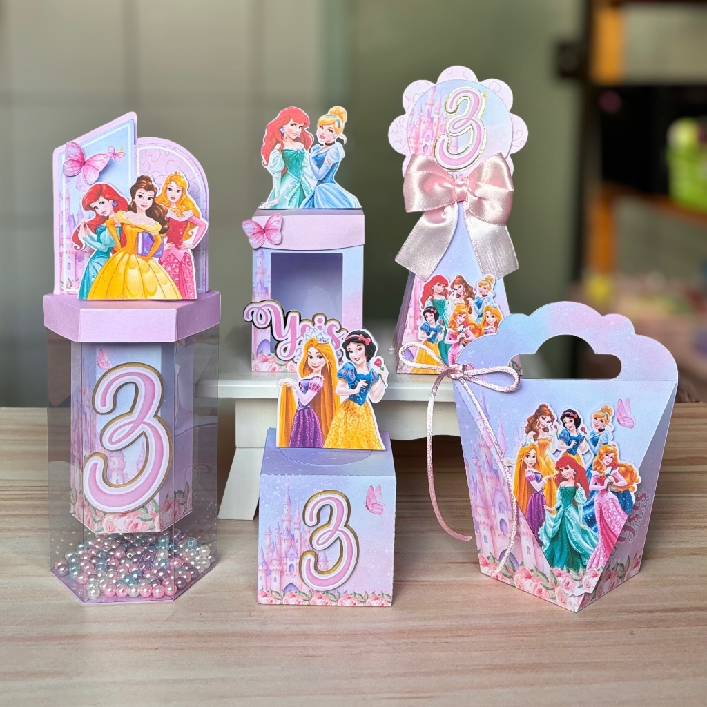 Kit Caixas Personalizadas de Luxo – Princesas Disney  | Lembrancinhas para Festas e Aniversários